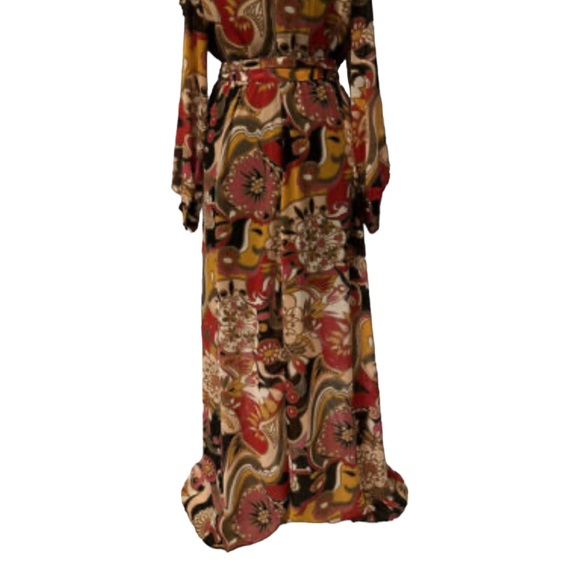 INC International Concepts Long Sleeve Cold Shoulder Size 12 Maxi Dress - Picture 5 of 11